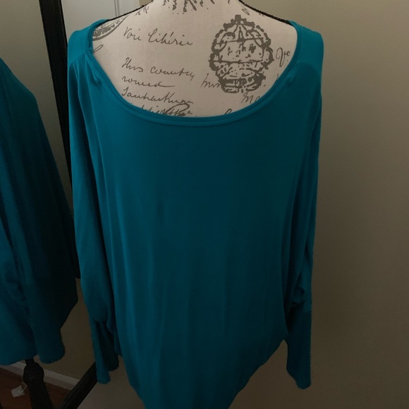 Lane Bryant turquoise dolman top Sz 18/20 - Picture 2 of 3